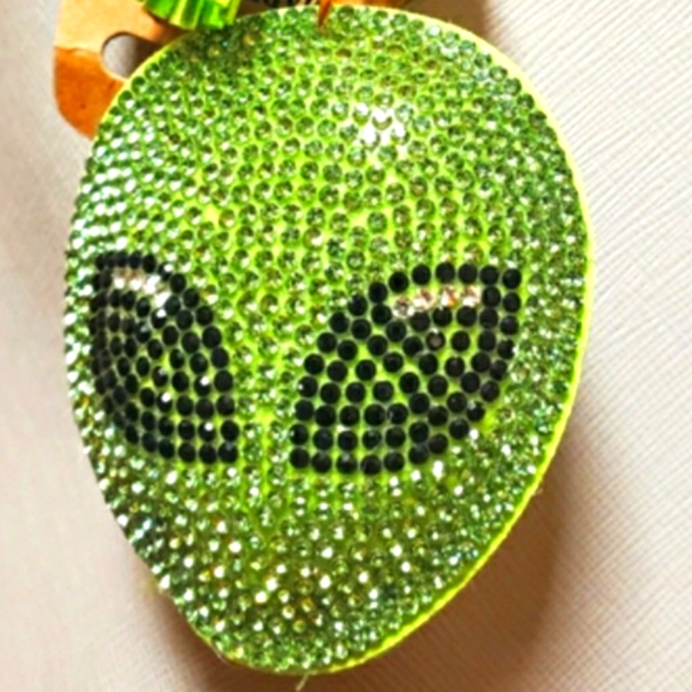 Green Rhinestone Keychain New - Picture 2 of 3
